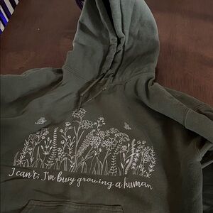 Green Graphic Hoodie Medium